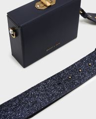 CHARLES & KEITH - Túi đeo chéo nữ hình hộp chữ nhật Pearl Embellished Boxy