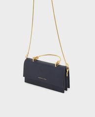 CHARLES & KEITH - Ví cầm tay nữ chữ nhật Metallic Handle