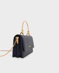 CHARLES & KEITH - Ví cầm tay nữ chữ nhật Metallic Handle
