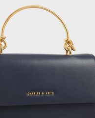 CHARLES & KEITH - Ví cầm tay nữ chữ nhật Metallic Handle