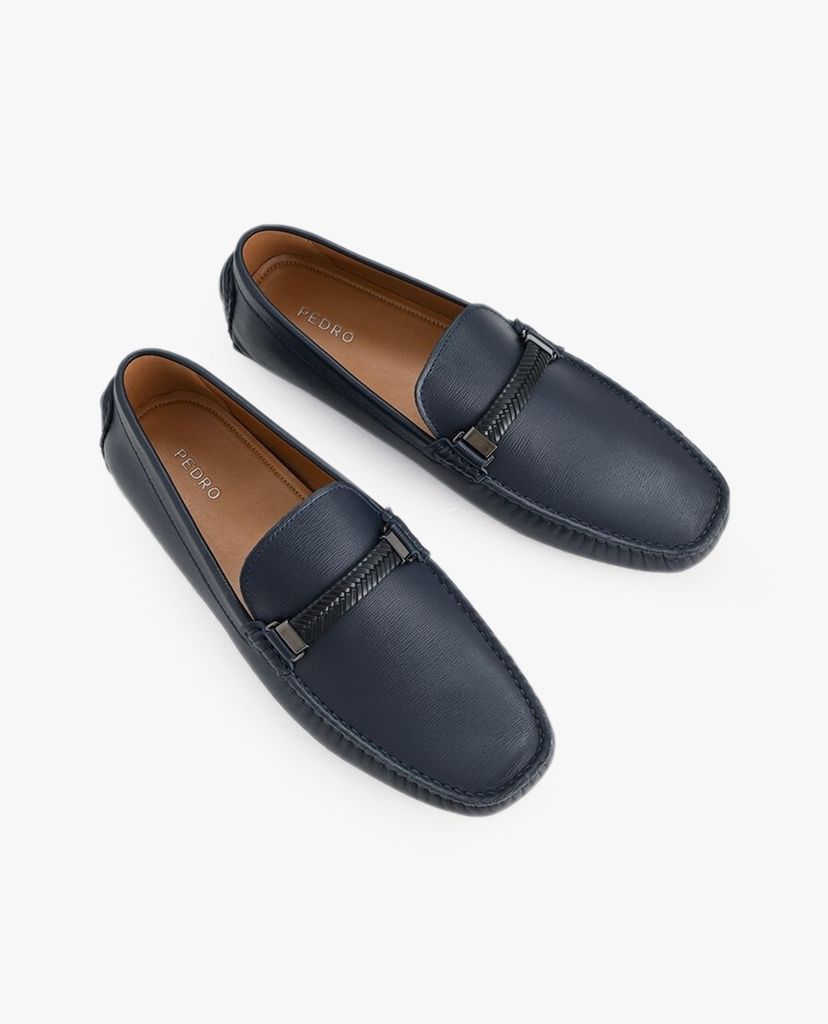 PEDRO - Giày lười nam Embossed Leather Moccasins
