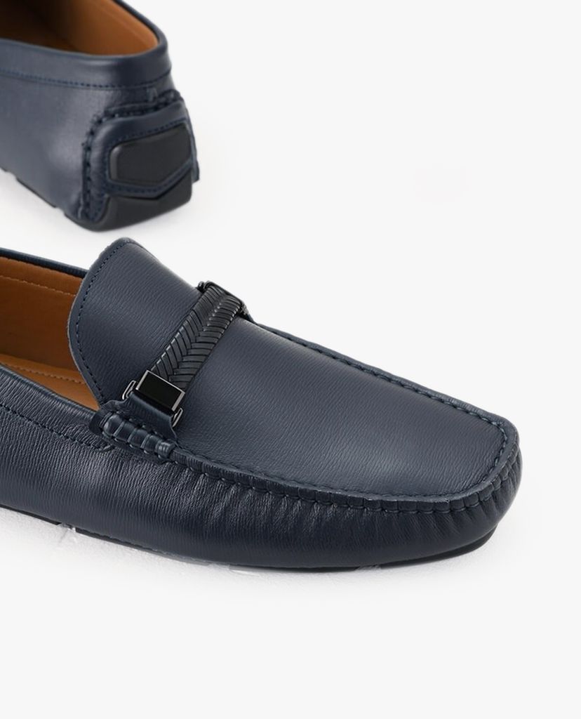 PEDRO - Giày lười nam Embossed Leather Moccasins