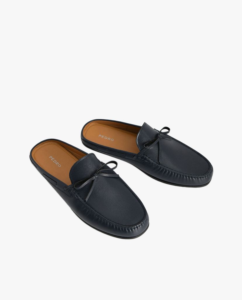 PEDRO - Giày lười nam hở gót Textured Leather Slip On