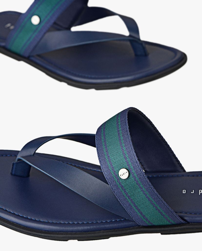 PEDRO - Giày sandal nam xỏ ngón phối quai ngang thời trang Stripe