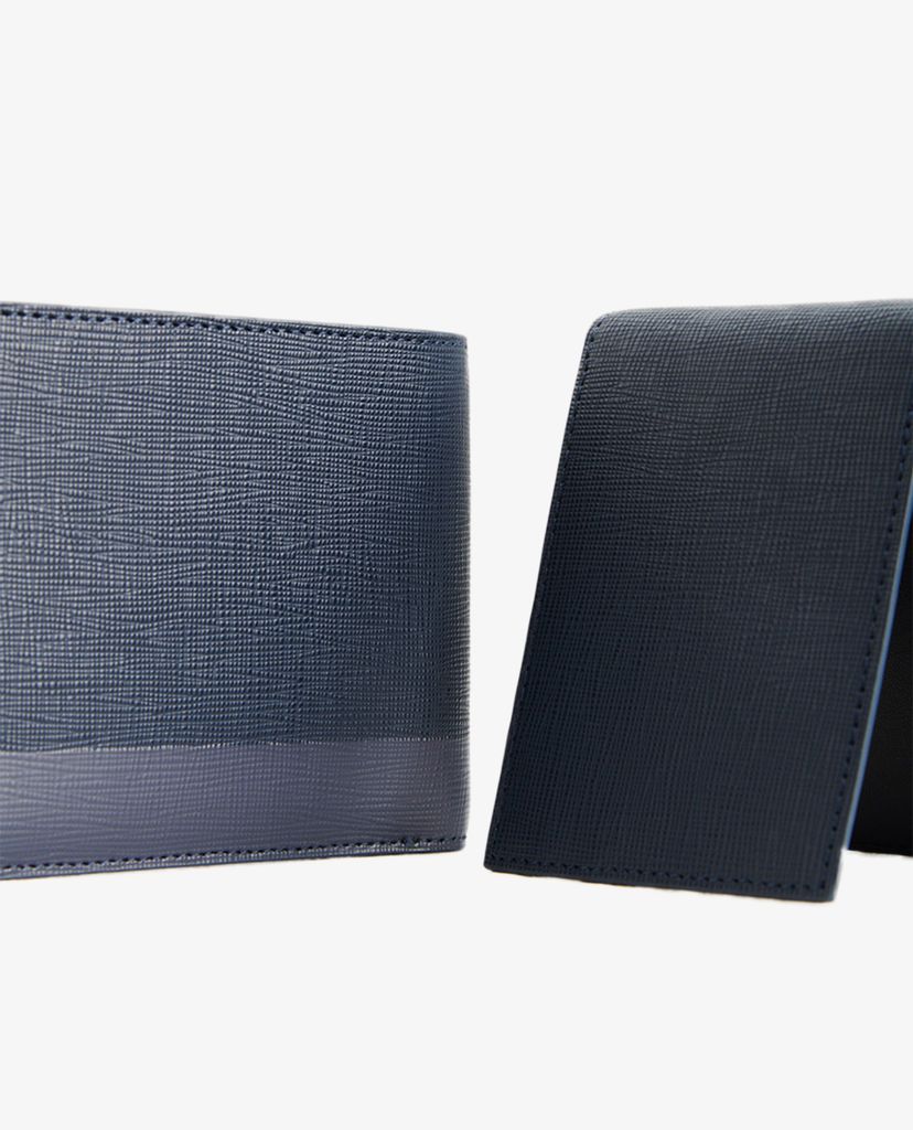 PEDRO - Ví nam dạng gập kẻ ngang Leather Bi Fold With Insert