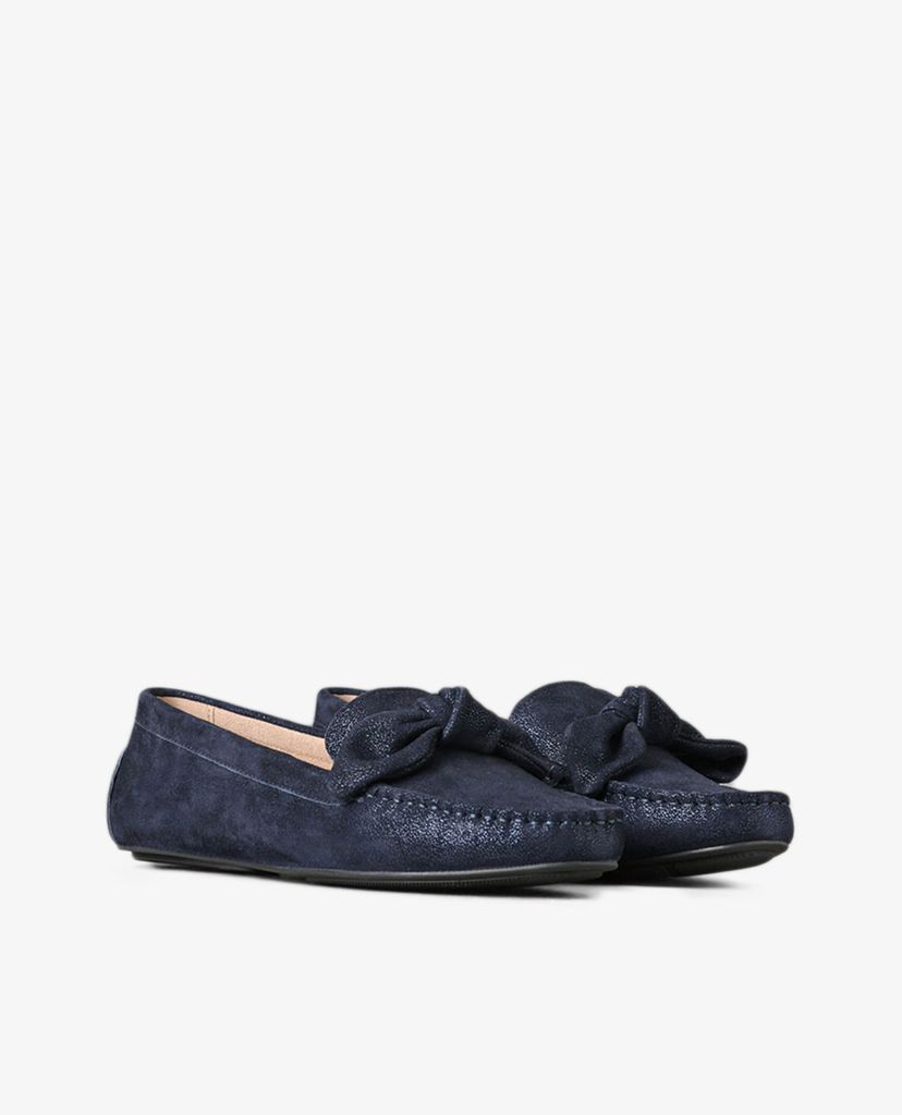 PEDRO - Giày đế bệt nữ mũi tròn phối nơ Bow Tie Moccasins