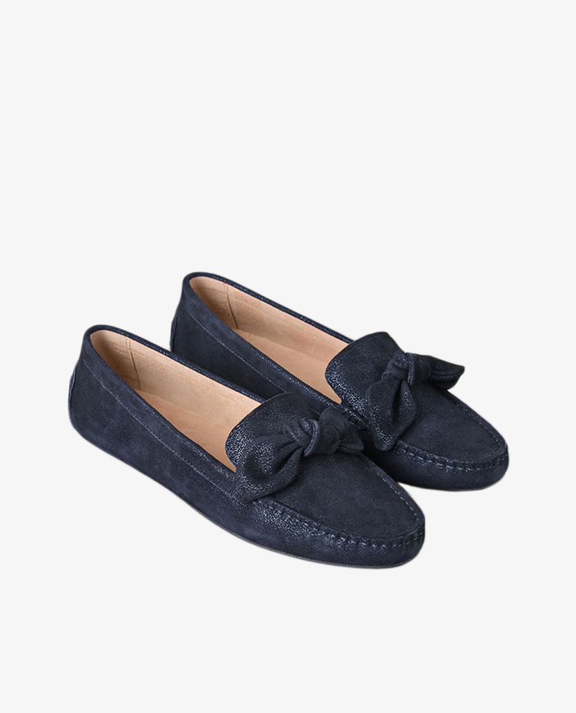 PEDRO - Giày đế bệt nữ mũi tròn phối nơ Bow Tie Moccasins