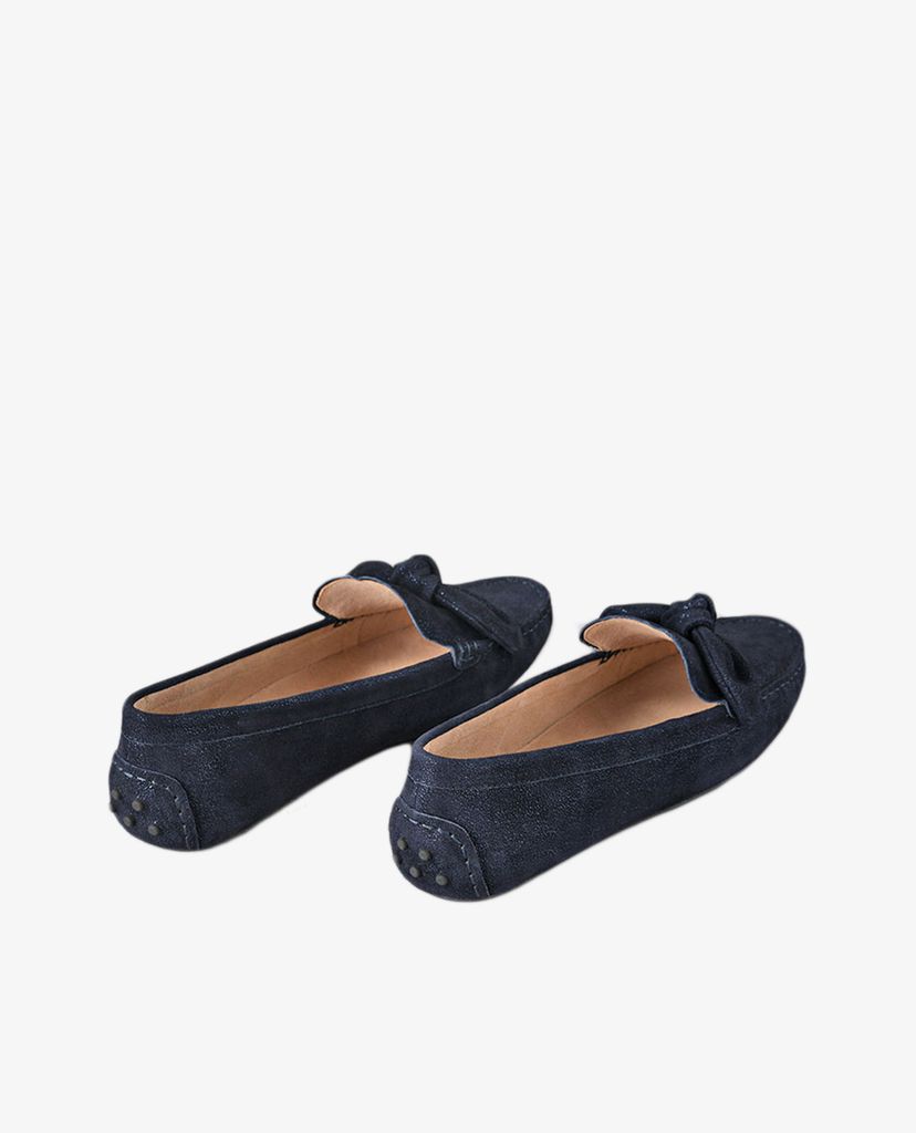 PEDRO - Giày đế bệt nữ mũi tròn phối nơ Bow Tie Moccasins