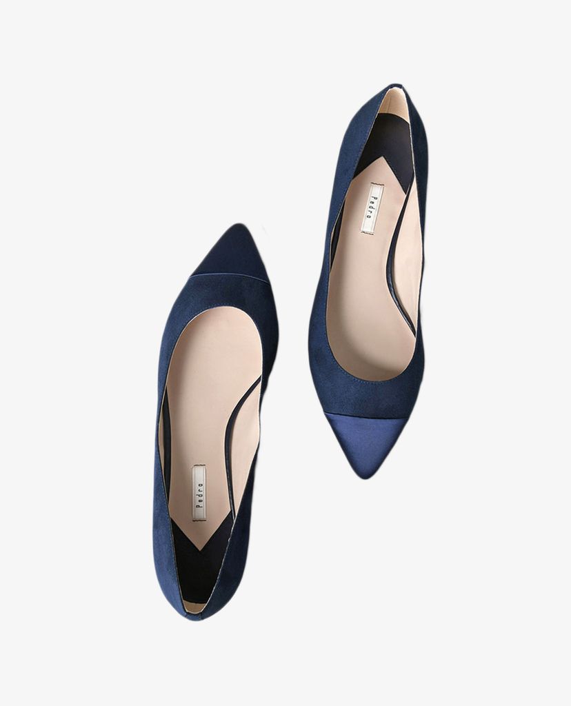 PEDRO - Giày đế bệt nữ mũi nhọn Leather Pointed Cap Toe