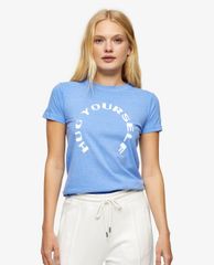 TOPSHOP - Áo thun nữ cổ tròn tay ngắn Blue Hug Yourself