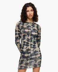 TOPSHOP - Đầm body tay dài Tie dye Print