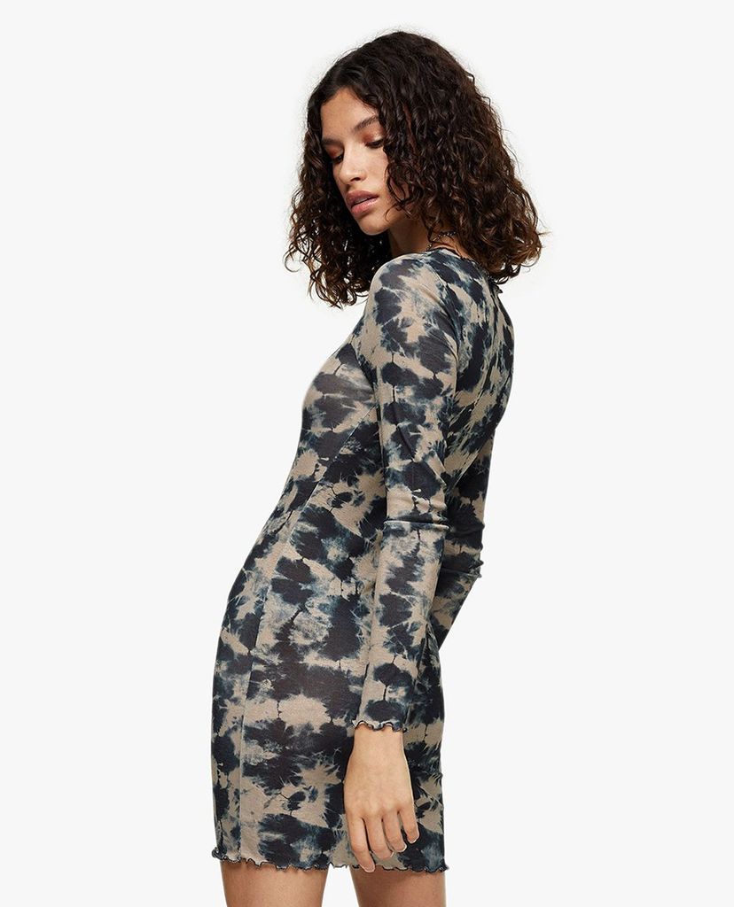 TOPSHOP - Đầm body tay dài Tie dye Print