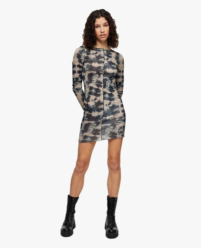 TOPSHOP - Đầm body tay dài Tie dye Print