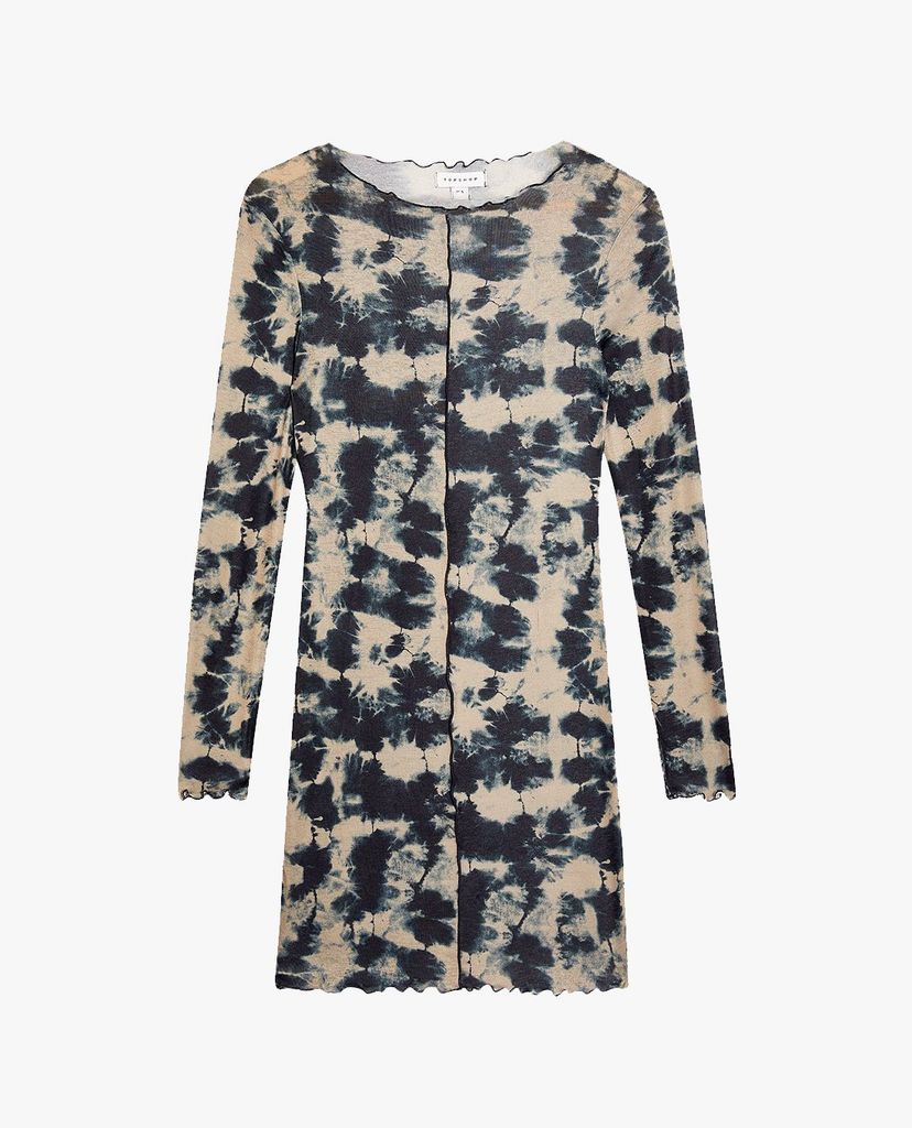 TOPSHOP - Đầm body tay dài Tie dye Print