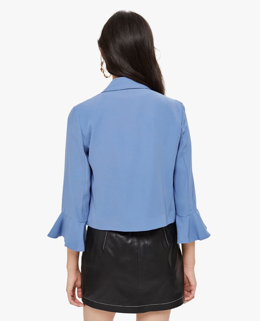 TOPSHOP - Áo blazer nữ tay dài ống loe Double Breasted Cropped