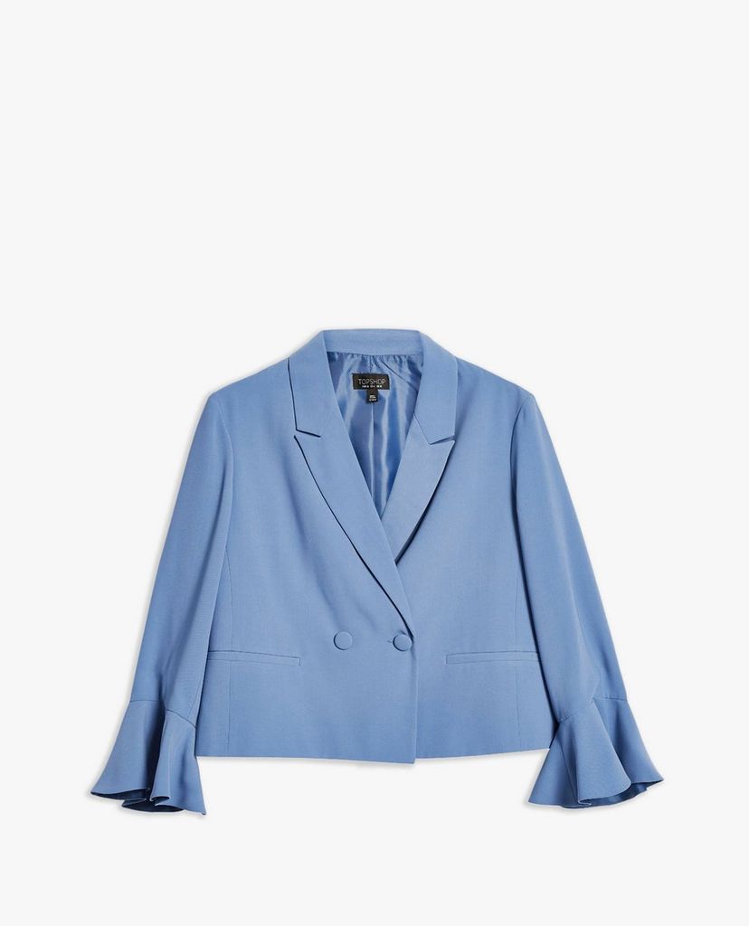 TOPSHOP - Áo blazer nữ tay dài ống loe Double Breasted Cropped