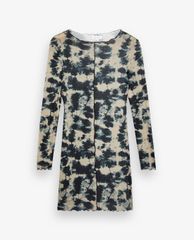 TOPSHOP - Đầm mini cổ tròn tay dài phom ôm PETITE Tie Dye Jersey