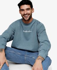 TOPMAN - Áo sweatshirt nam cổ tròn tay dài Blue Amsterdam