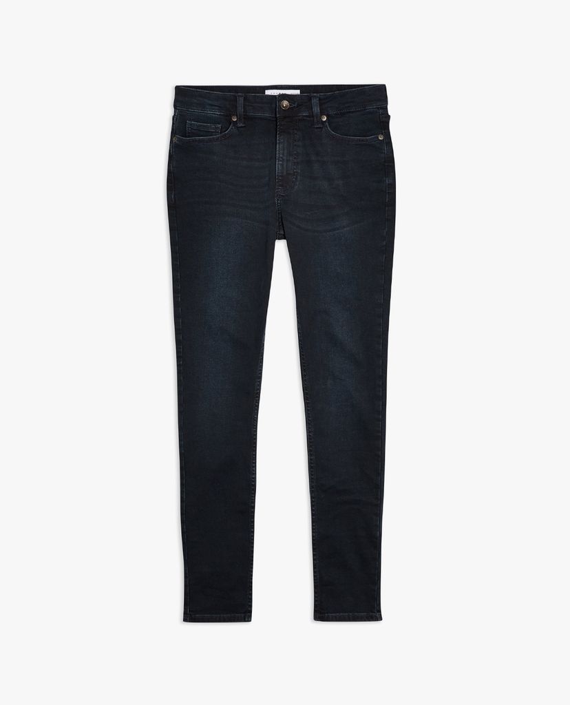 TOPMAN - Quần jeans nam skinny Blue Black Spray