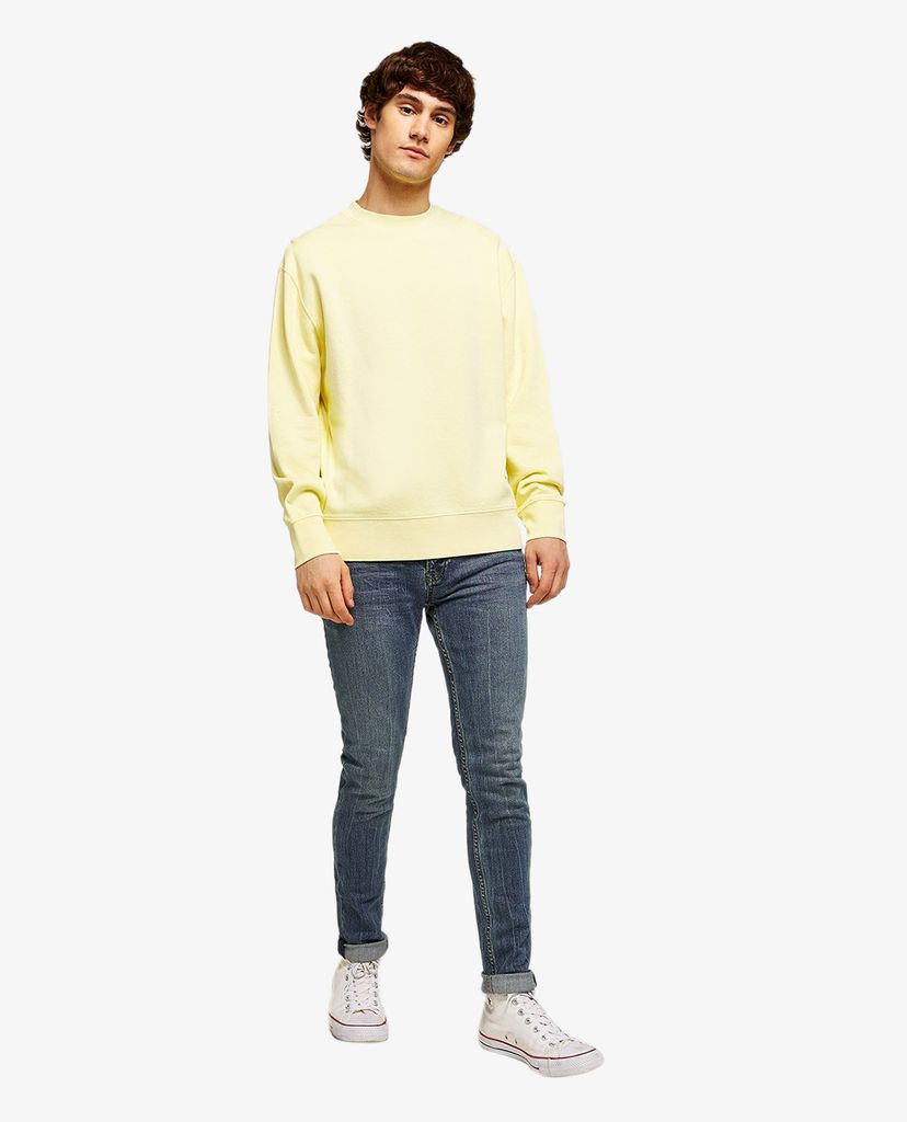 TOPMAN - Quần jeans nam phom skinny Mid Wash Blue Stretch