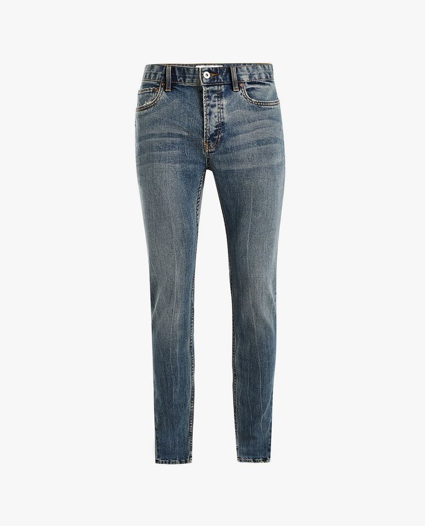 TOPMAN - Quần jeans nam phom skinny Mid Wash Blue Stretch