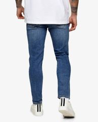TOPMAN - Quần jeans nam phom skinny Mid Wash Ripped & Repair