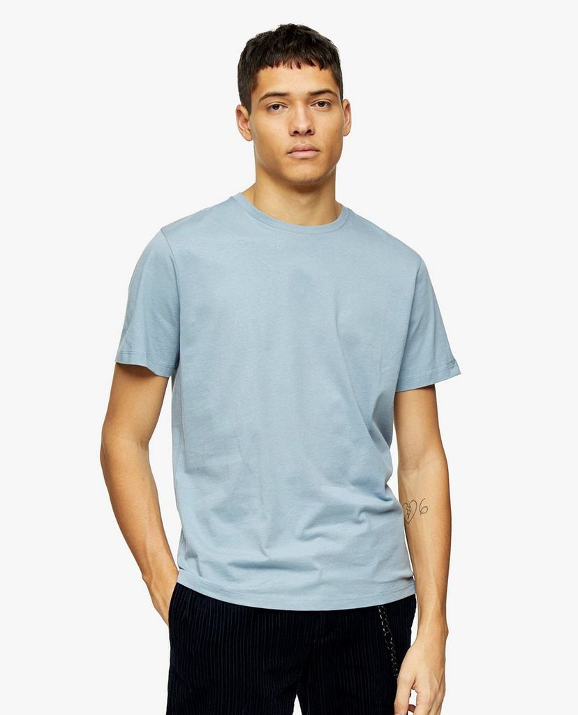 TOPMAN - Áo thun nam cổ tròn ngắn tay Blue Classic