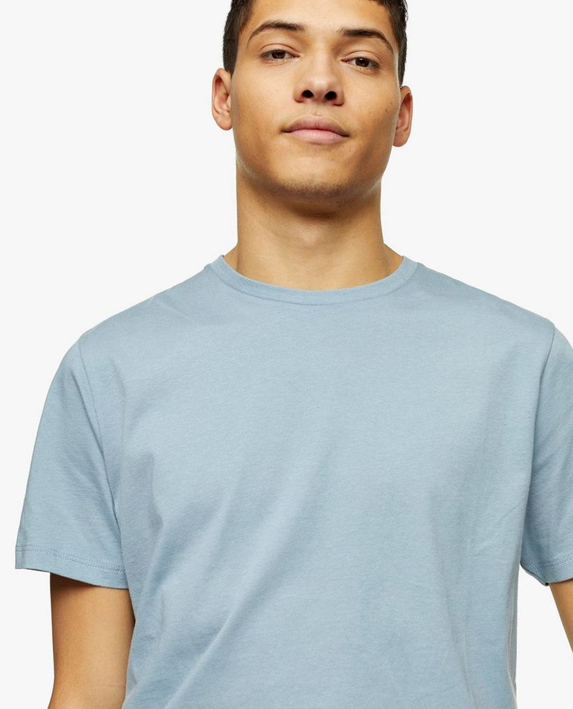 TOPMAN - Áo thun nam cổ tròn ngắn tay Blue Classic