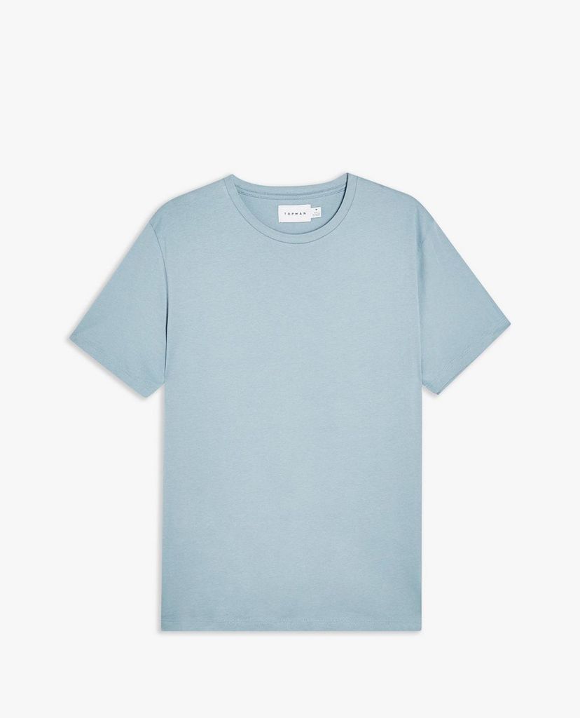 TOPMAN - Áo thun nam cổ tròn ngắn tay Blue Classic