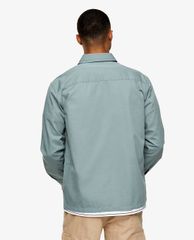 TOPMAN - Áo sơ mi nam tay dài cổ gập Grey Twill
