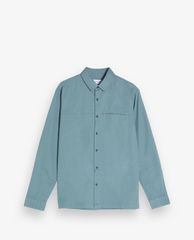 TOPMAN - Áo sơ mi nam tay dài cổ gập Grey Twill