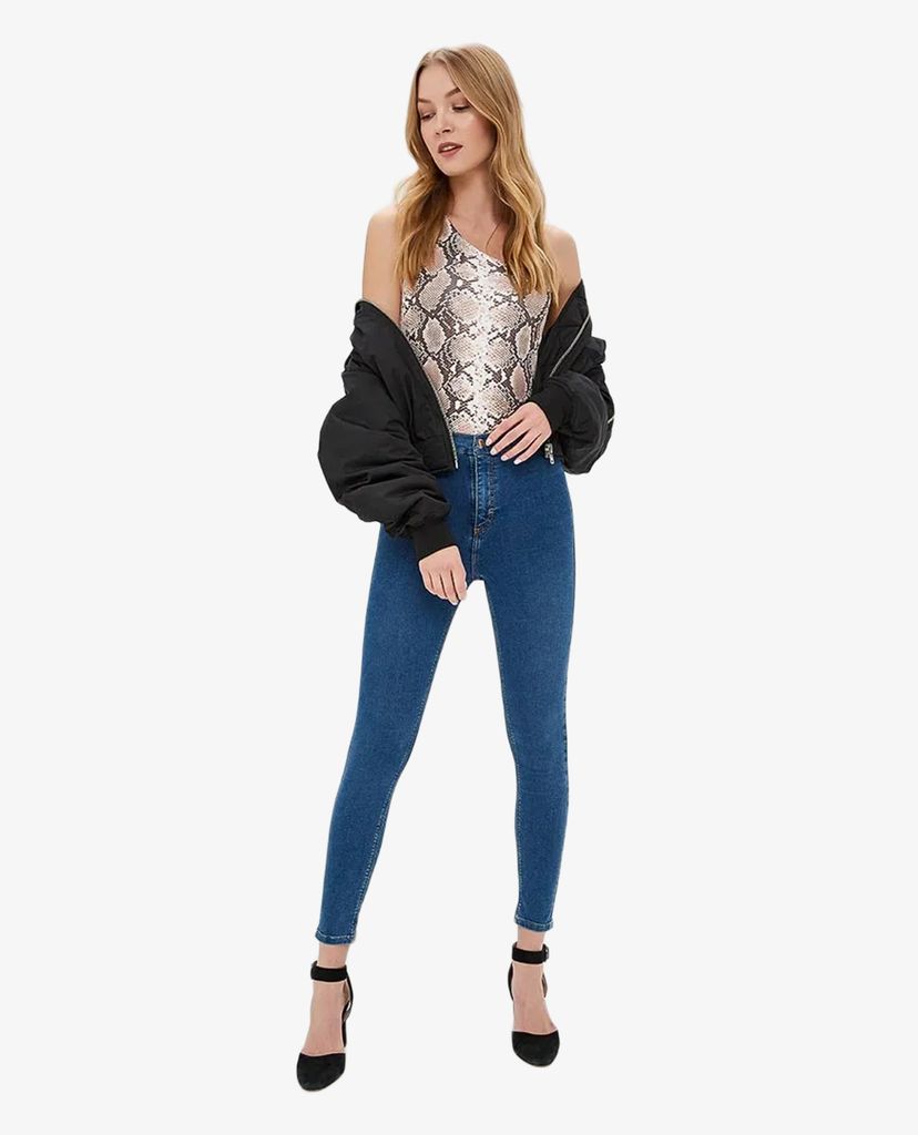 TOPSHOP - Quần jeans nữ lưng cao phom ôm thời trang