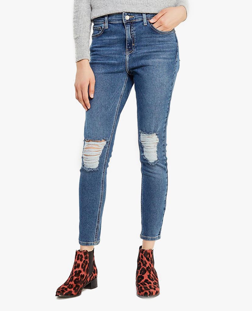 TOPSHOP - Quần jeans nữ phom skinny rách gối thời trang