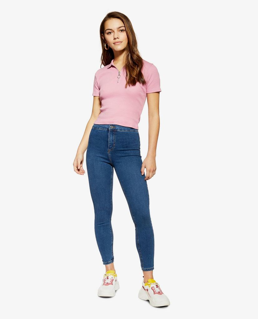 TOPSHOP - Quần jeans nữ skinny PETITE Mid Blue Joni