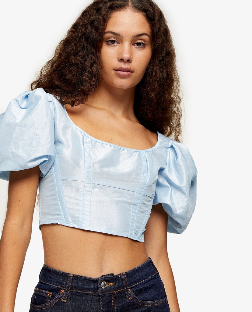 TOPSHOP - Áo kiểu nữ croptop tay phồng thời trang