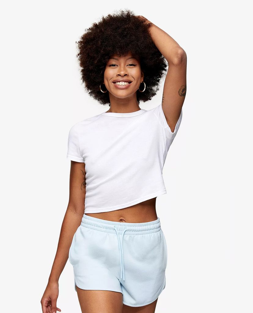 TOPSHOP - Quần shorts nữ rút dây Pale Blue 90S Runner Sweat