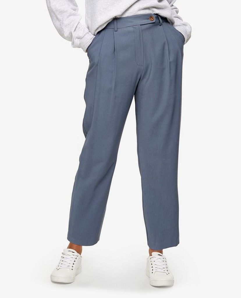TOPSHOP - Quần kiểu nữ lưng cao PETITE Dusty Blue Peg