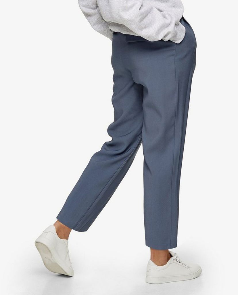 TOPSHOP - Quần kiểu nữ lưng cao PETITE Dusty Blue Peg