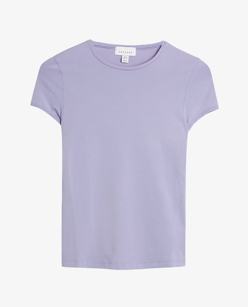 TOPSHOP - Áo thun nữ cổ tròn tay ngắn Lilac Slinky