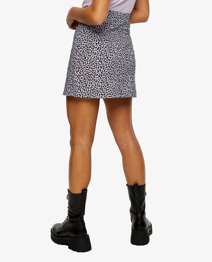 TOPSHOP - Chân váy mini PETITE Lilac Leopard Print