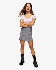 TOPSHOP - Chân váy mini PETITE Lilac Leopard Print