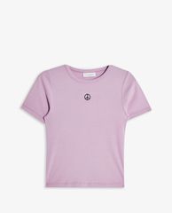 TOPSHOP - Áo thun nữ cổ tròn tay ngắn PETITE Lilac Peace