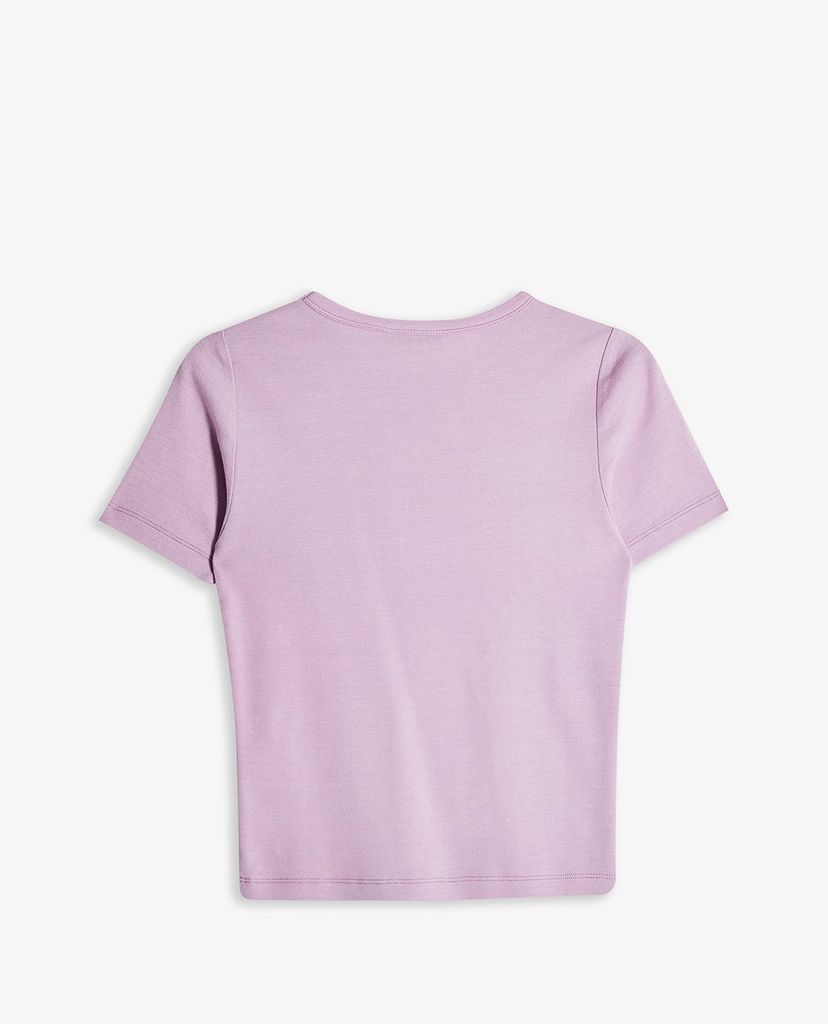 TOPSHOP - Áo thun nữ cổ tròn tay ngắn PETITE Lilac Peace