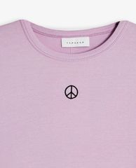 TOPSHOP - Áo thun nữ cổ tròn tay ngắn PETITE Lilac Peace