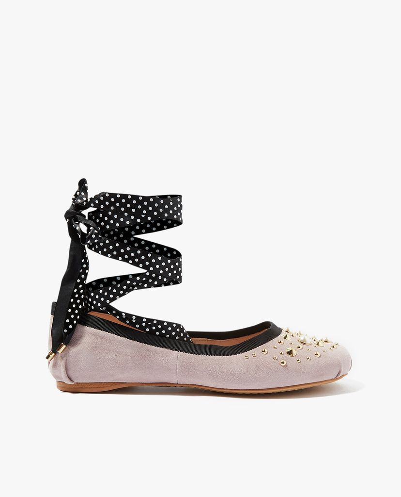 TOPSHOP - Giày đế bệt nữ phối dây KISSES Lilac Lace Up