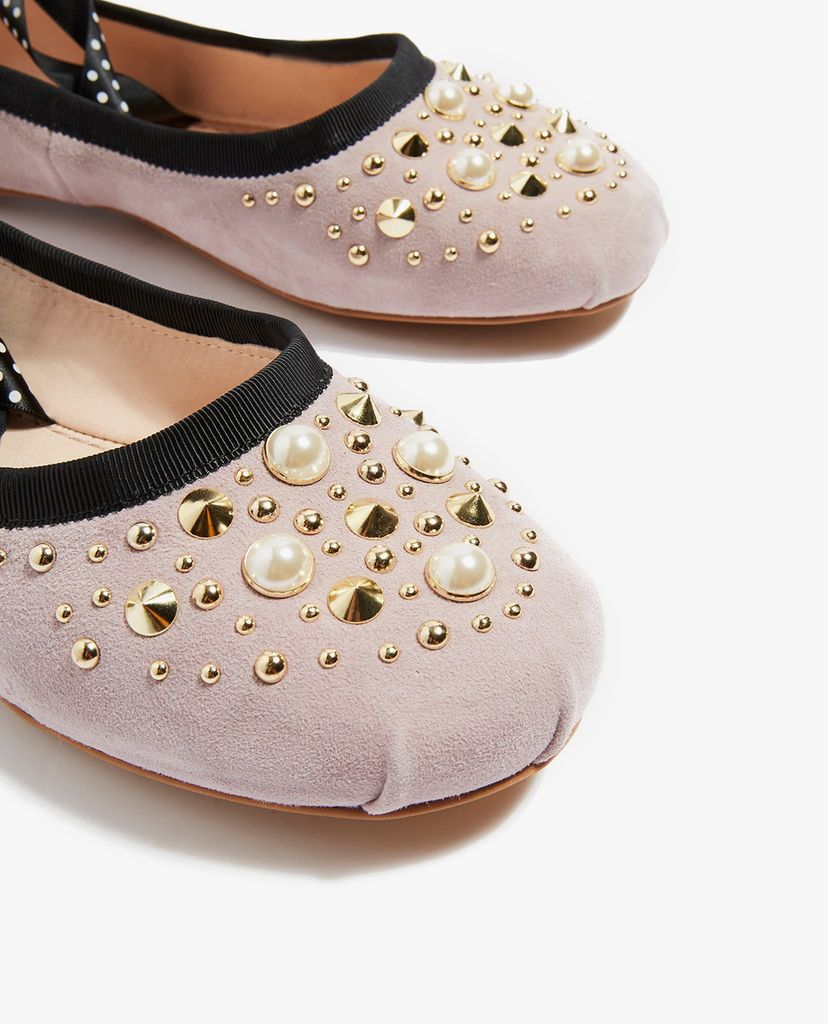 TOPSHOP - Giày đế bệt nữ phối dây KISSES Lilac Lace Up