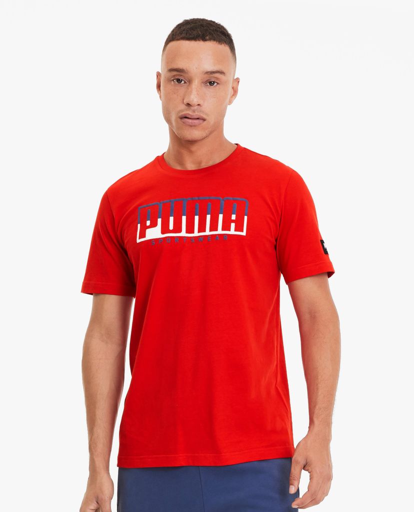 PUMA - Áo thun thể thao nam Round Neck Athletics Tee