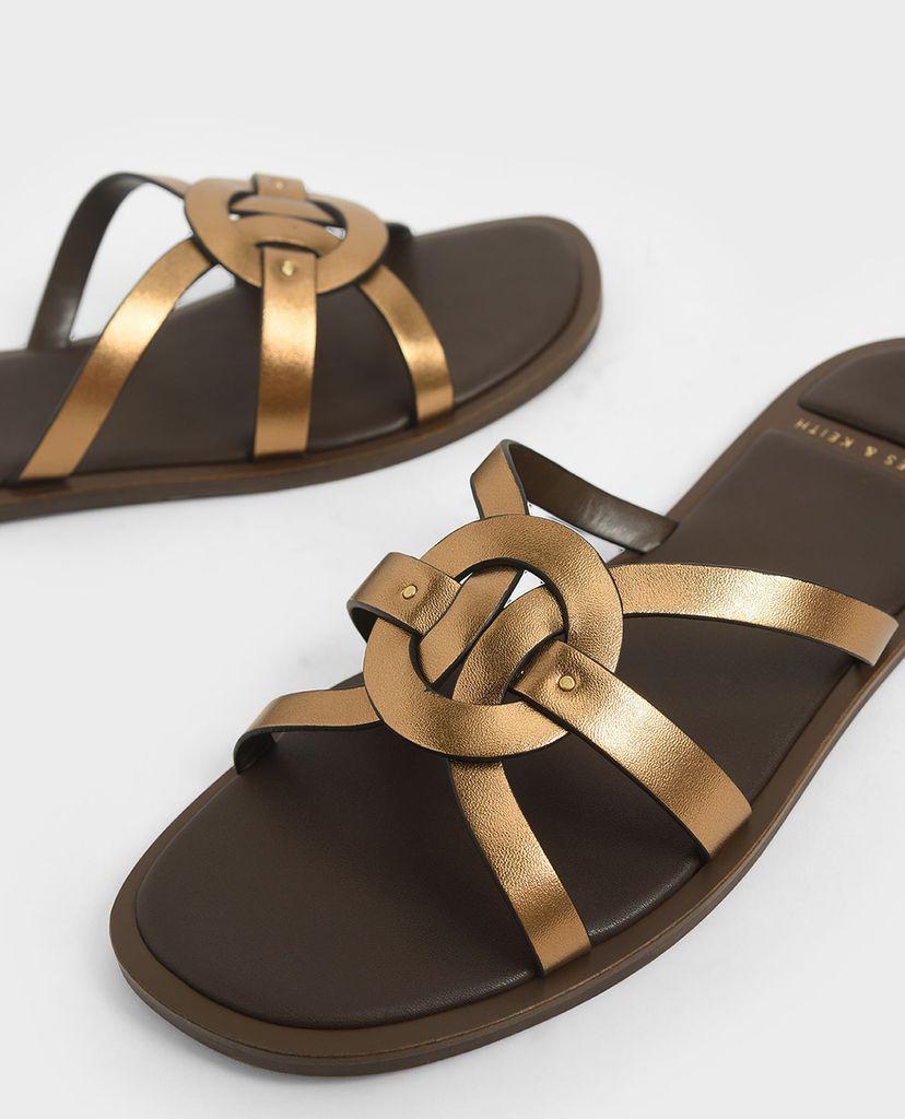 CHARLES & KEITH - Giày sandal nữ quai mảnh Animal Print Strappy