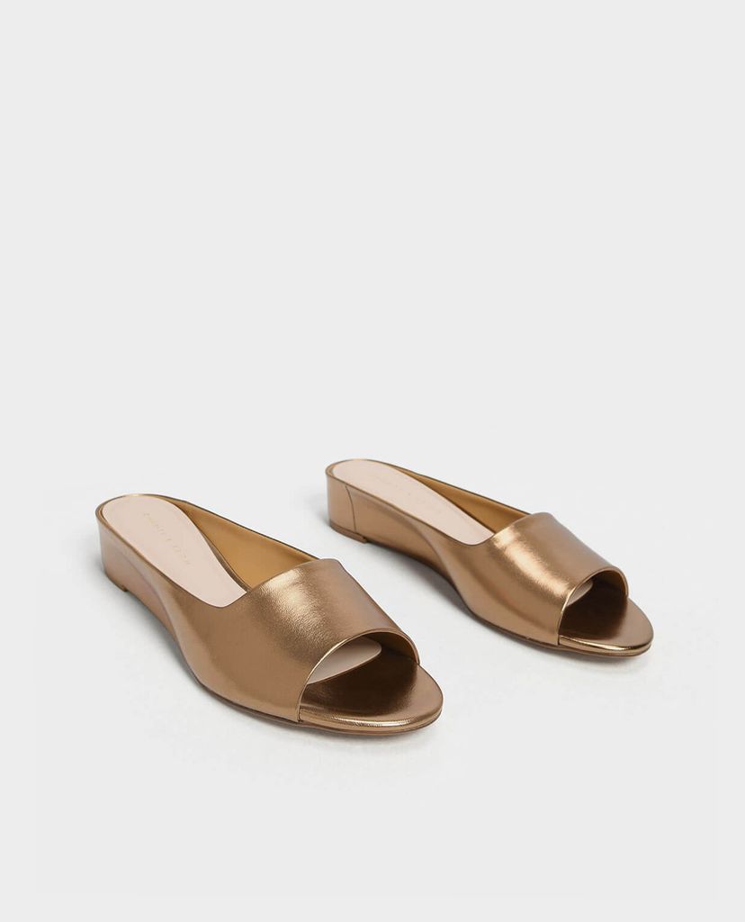 CHARLES & KEITH - Giày đế xuồng hở mũi Open Toe Slide
