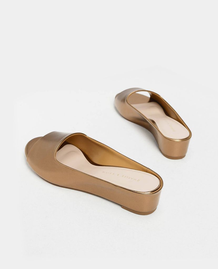 CHARLES & KEITH - Giày đế xuồng hở mũi Open Toe Slide